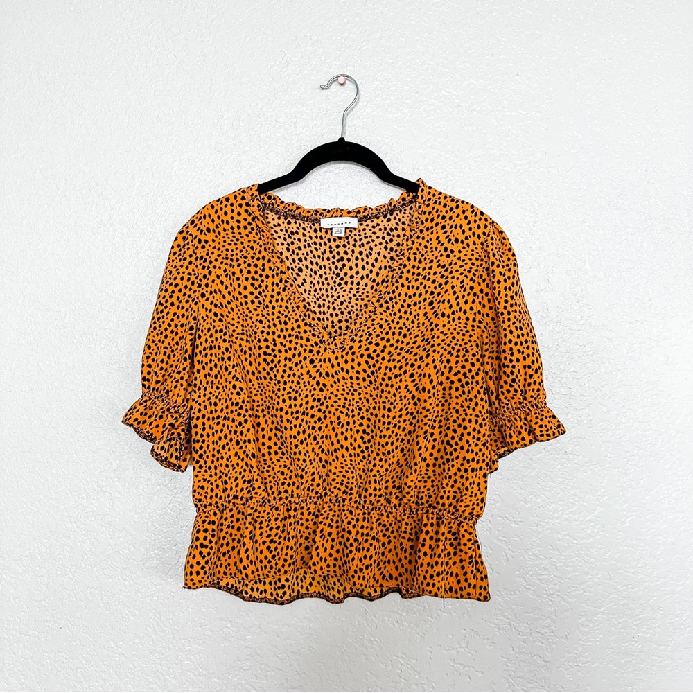 Topshop Spotted Animal Print Blouse Size 10